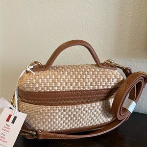 Chevalier Firenze Brown and Cream Woven Leather Handbag